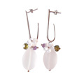 Fashion Big White White Crystal Earrings Natural Stone Dangling Earrings